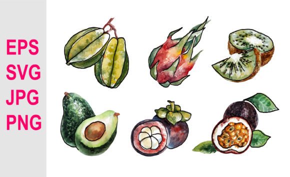 Download Hand Drawing Watercolor Fruits SVG - Watercolor Collection
