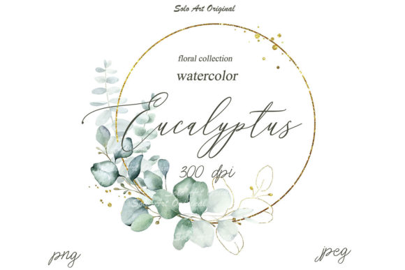 Download Eucalyptus Clipart Frame Watercolor - Watercolor Collection