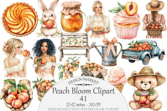 Download Watercolor Peach Bloom Clipart - Watercolor Collection
