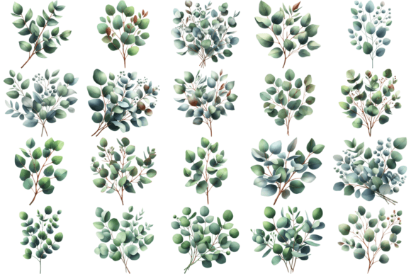 Download 20 Watercolor Eucalyptus Clipart Bundle - Watercolor Collection