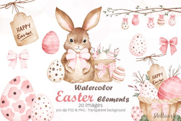 Download Watercolor Easter Elements - Watercolor Collection