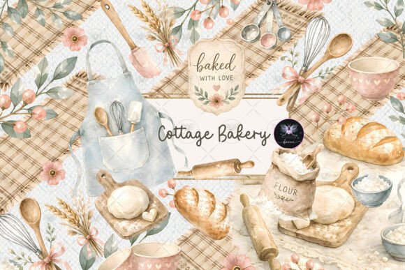 Download Cottage Bakery Clipart Watercolor - Watercolor Collection