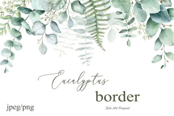Download Eucalyptus Watercolor Border,background. - Watercolor Collection