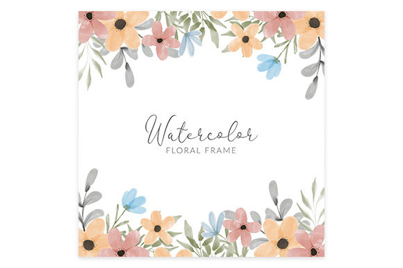Download Watercolor Colorful Petal Flower Frame - Watercolor Collection