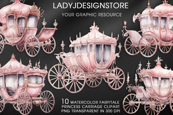 Download Watercolor Fairytale Princess Carriage - Watercolor Collection