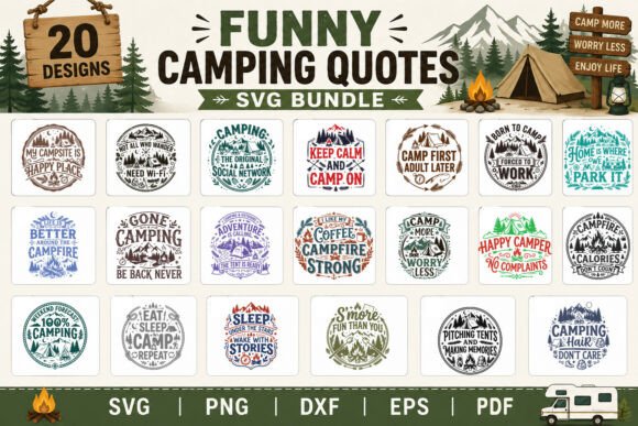 Download Camper Life, Camping Saying SVG Bundle - Saying Collection