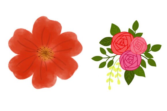 Download Watercolor Blossom and Rose Bouquet - Watercolor Collection