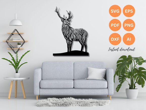 Download Deer Wall Art Laser Cut File SVG DFX - Premium Resources
