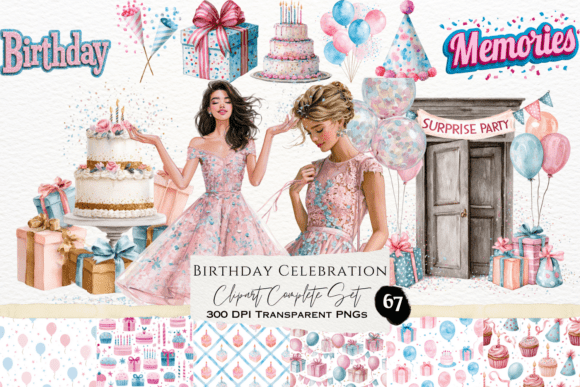 Download Birthday Celebration Watercolor Set - Watercolor Collection