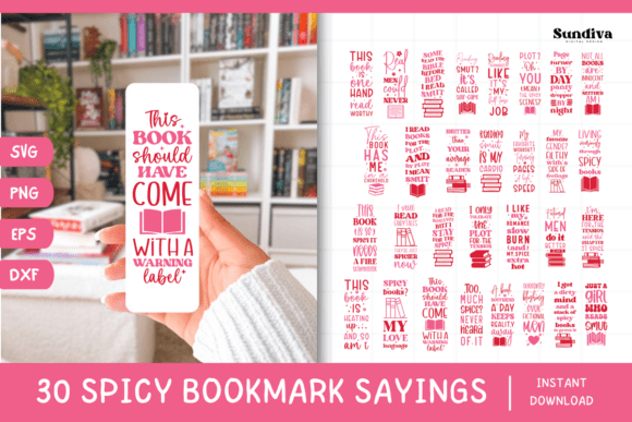 Download 30 Spicy Bookmark Saying SVG Bundle - Saying Collection