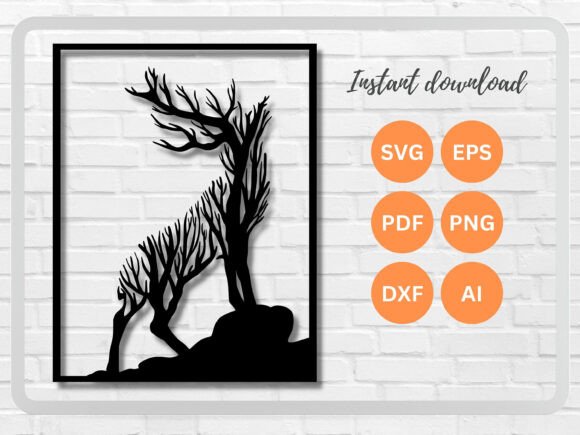 Download Deer Wall Art Laser Cut File SVG DFX PN - Premium Bundle