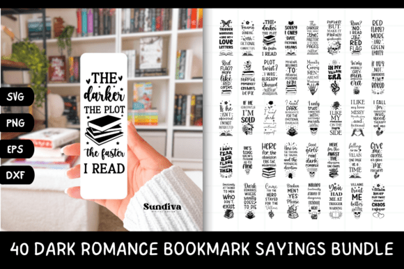 Download Dark Romance Bookmark Sayings SVG Bundle - Saying Collection