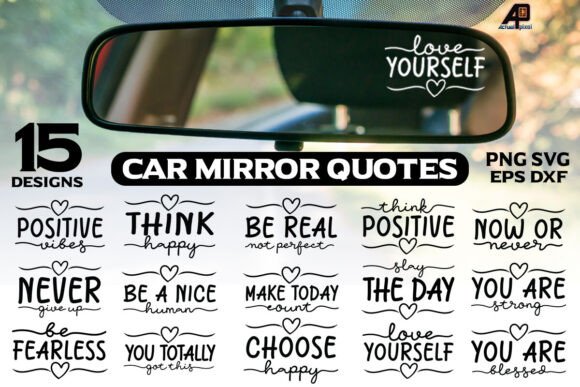 Download Car Mirror Saying Quotes Sticker Bundle - Saying Collection
